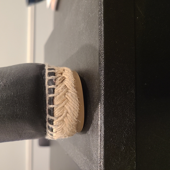 Chanel Black Leather Espadrilles with Woven Trim - Picture 11 of 13